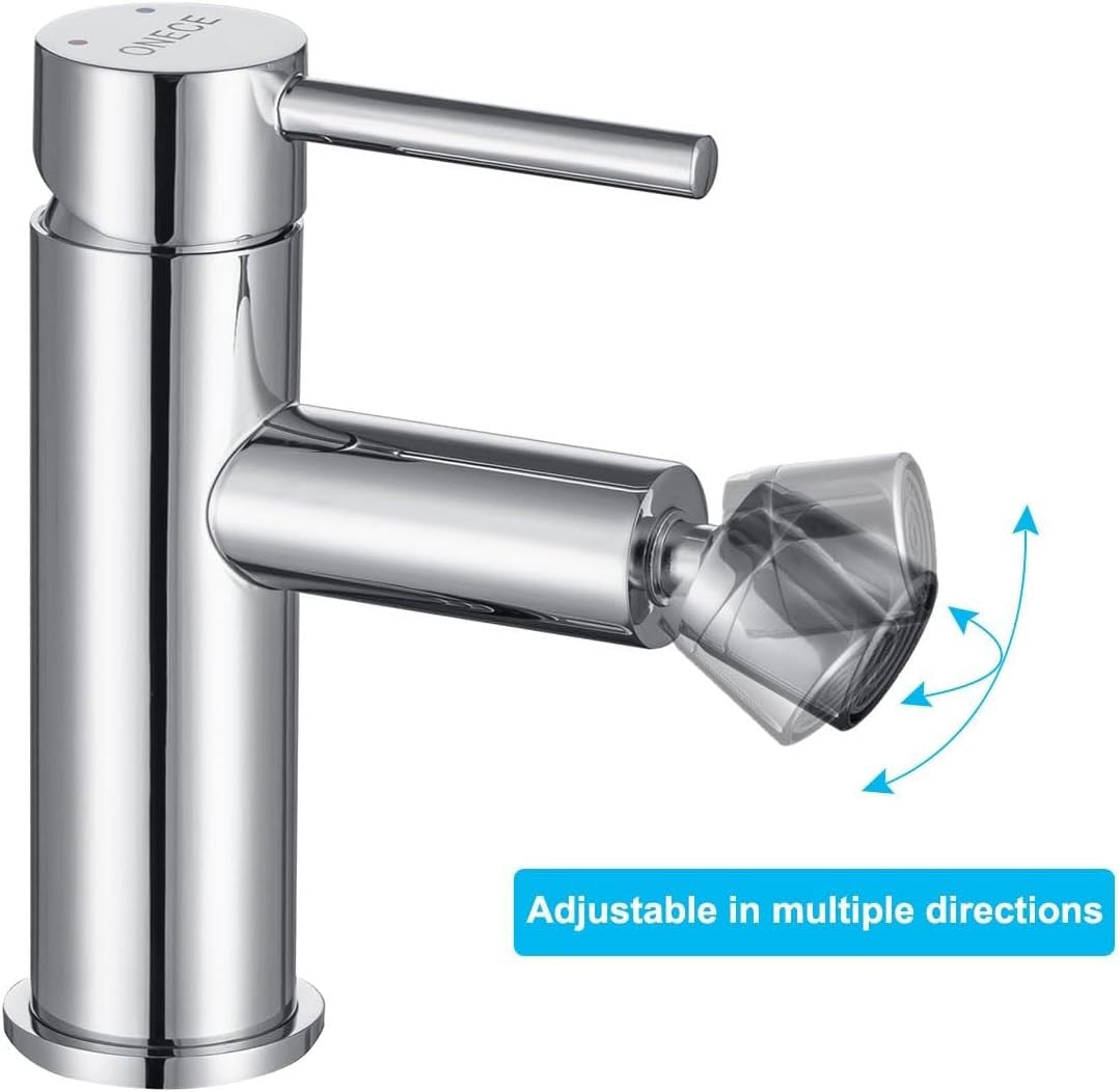 ONECE Bathroom Tap, Single Lever Mixer Tap with Rotating Sprayer Nozzle, Taps fo