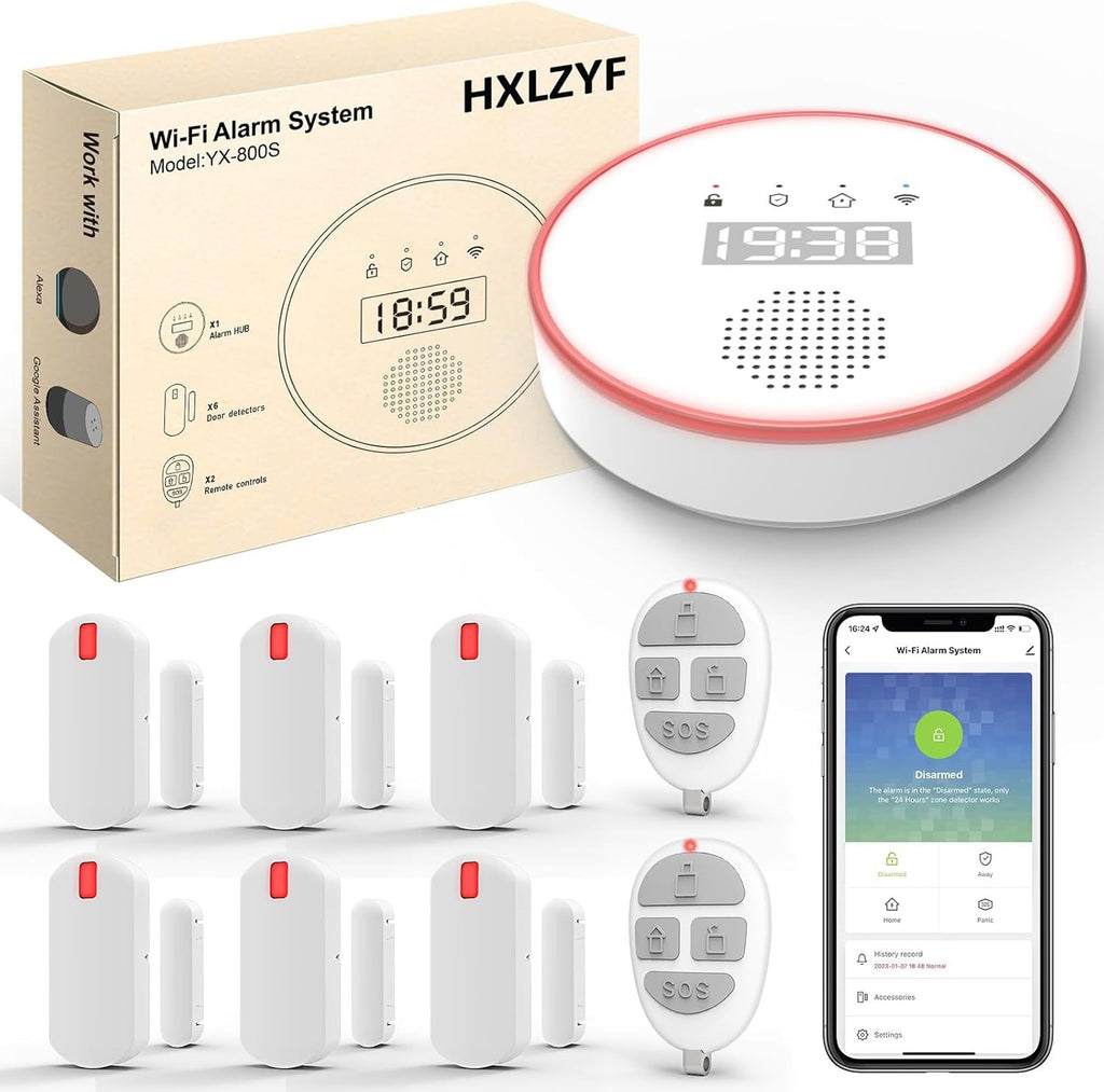 Home Alarm Wireless 5G/2.4G Home Burglar Alarm System with 1 Siren Alarm, 6 Sens