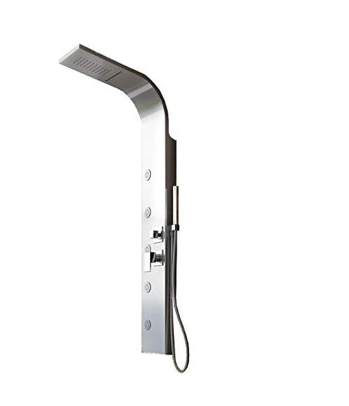 4-Way Shower Panel in Brushed Stainless Steel  	LANERI