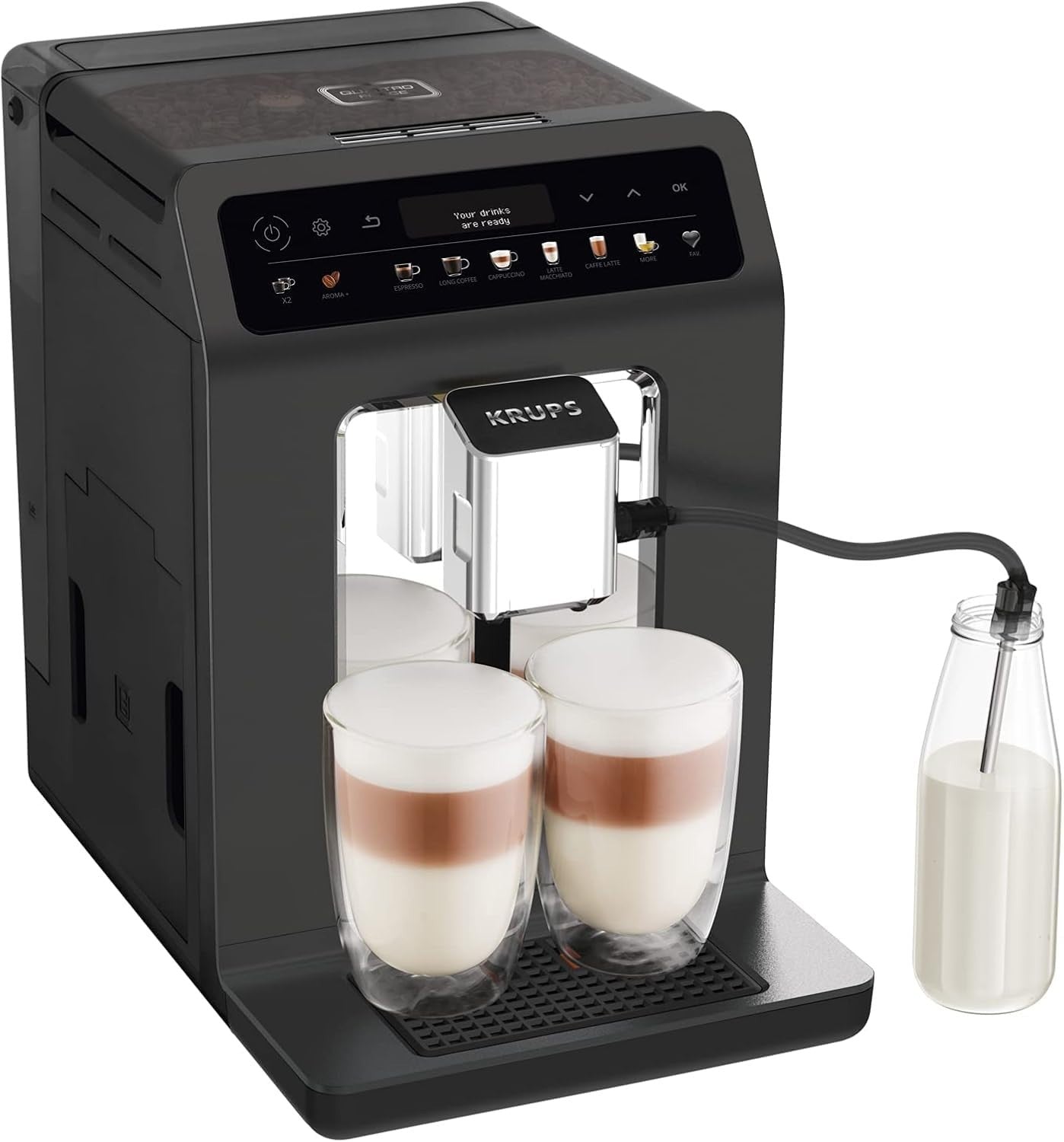 KRUPS Evidence One Kaffeevollautomat mit Milchschlauch, Schwarz, EA895N10 OVP