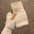 Fingerlose Plüsch-Handschuhe Unisex Flauschige Handstulpen in Mehreren Farben