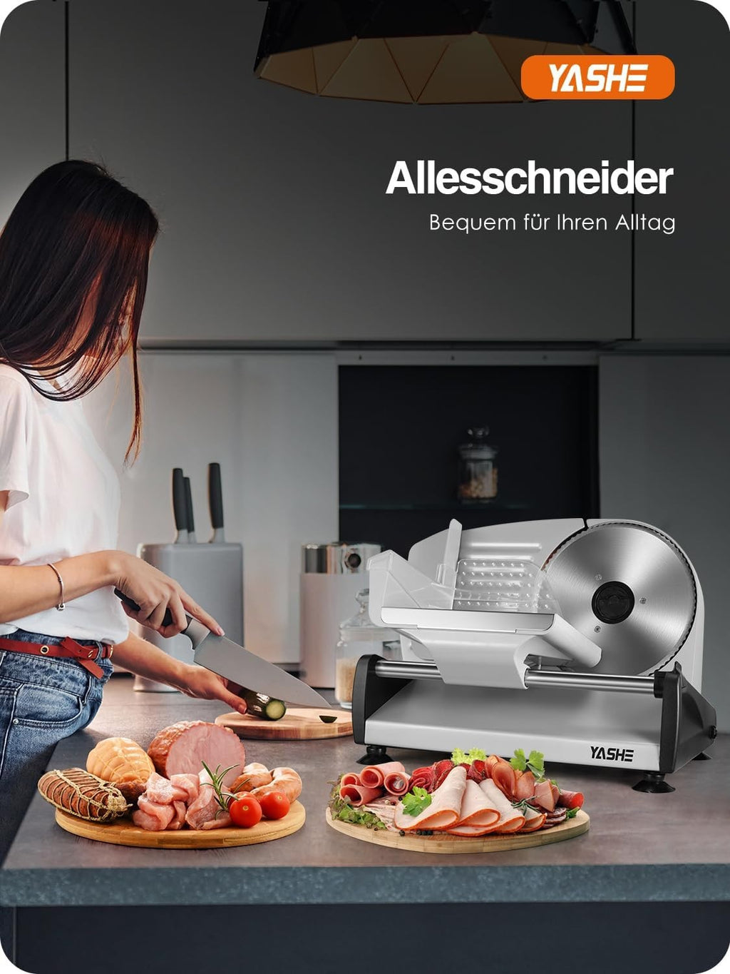 Brotschneidemaschine YASHE SL-518 Elektrischer Allesschneider - 250W