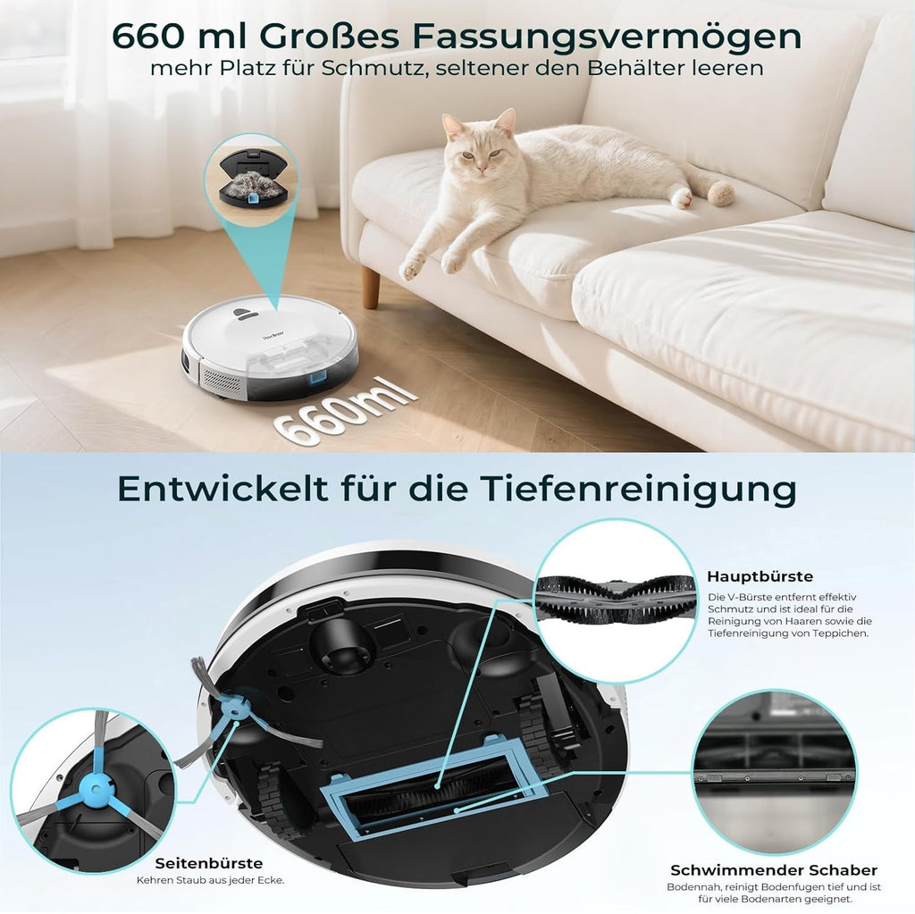 Redkey E6 Saugroboter mit 7000 Pa Saugkraft