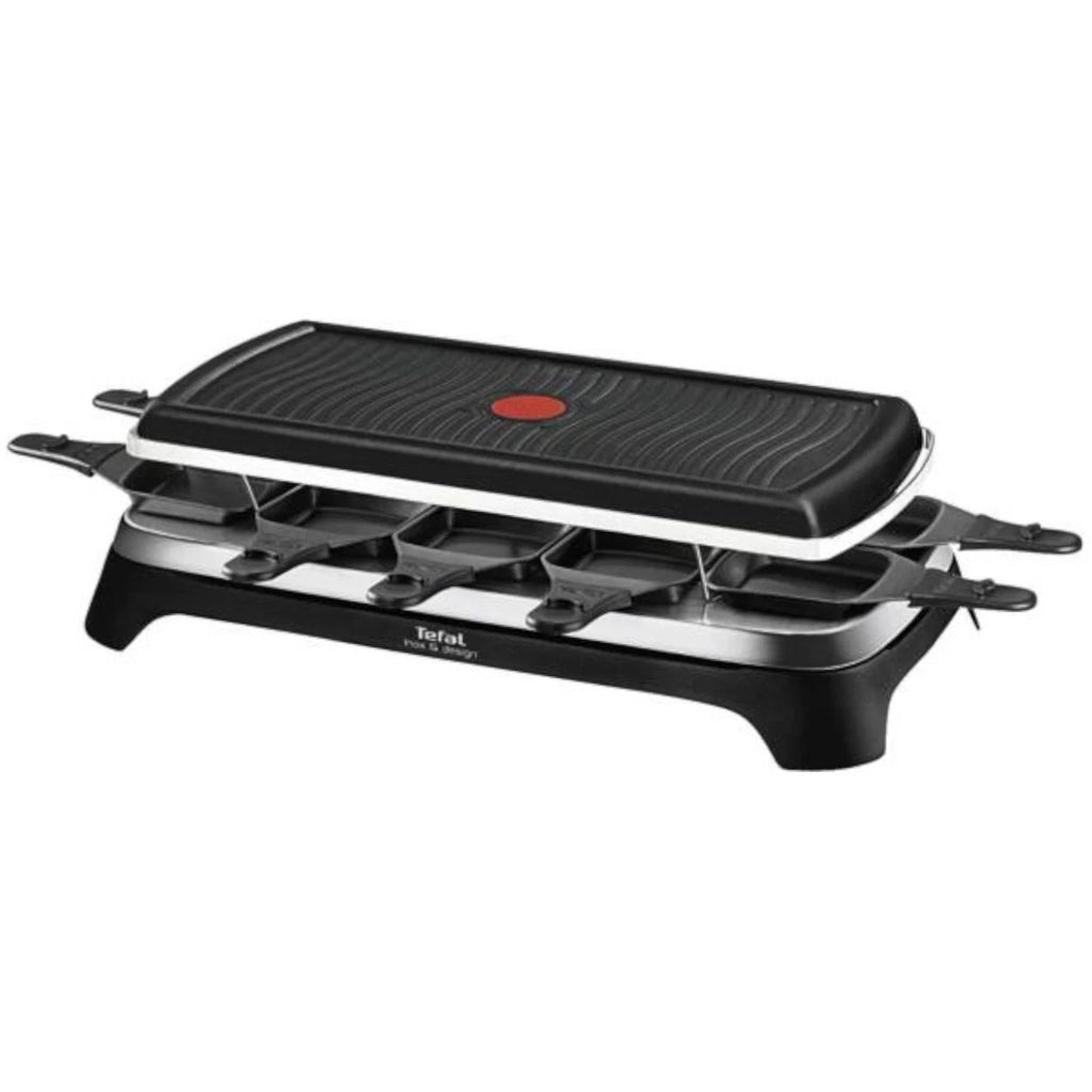 Tefal RE 4588 RACLETTE GRILL INOX & DESIGN Schwarz-Edelstahl