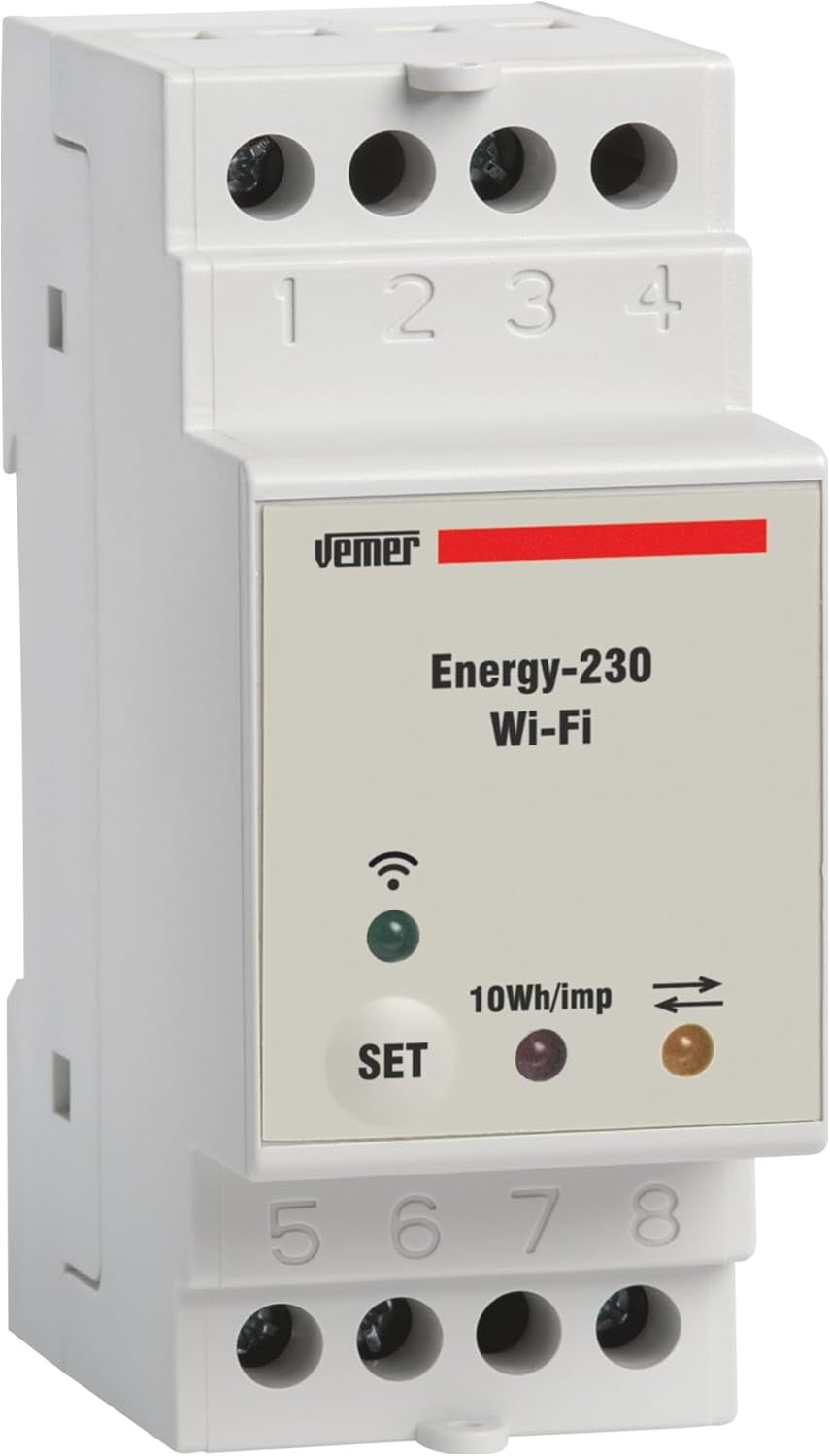 VEMER VE794600 ENERGY WIFI - Smart WLAN Stromzähler für Einphasige Systeme, WiFI